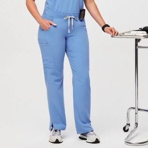 Figs kade cargo scrub pant ceil blue